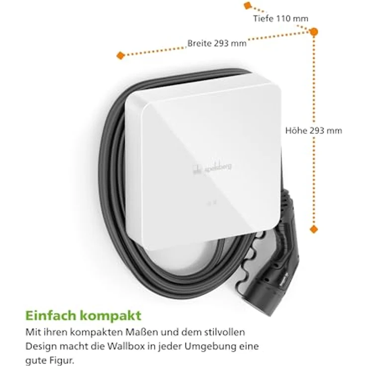Spelsberg, Elektroauto Ladestation, Wallbox 7m Kabel (Typ 2, 11 kW, 16 A) – Bild 3