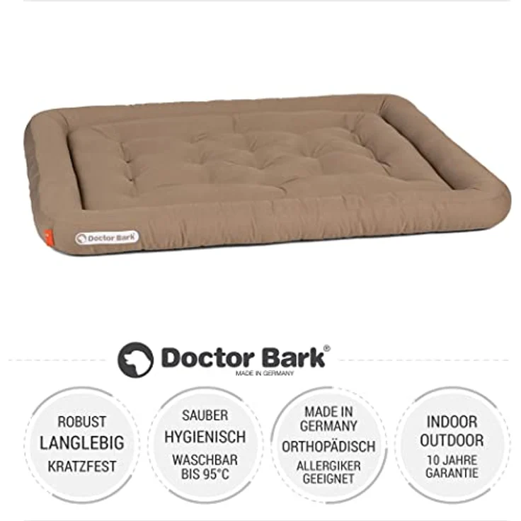 Doctor Bark Hundekissen - orthopädisches Hundebett, 95°C waschbar, hygienisch, robust & bequem (L - 90x70 cm, Goldbraun) – Bild 2