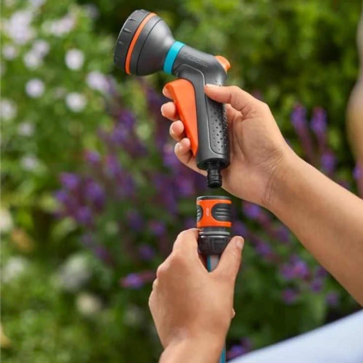 Gardena Multifunktionsbrause Starter-Set Classic, 4 Sprühbilder, UV- und frostbeständig, mit Wasserstop – Bild 12