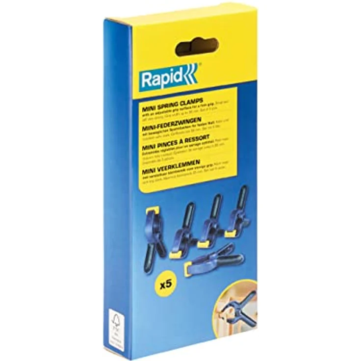 Rapid Federzwingen-Set, 5-teiliges Set mit gelben Spannbacken und Softgrip-Griffen für vielseitige Anwendungen – Bild 8