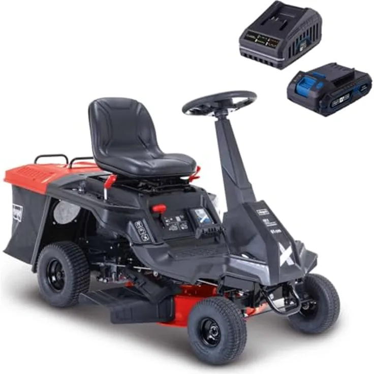 Scheppach IXES 20V Benzin-Aufsitzmäher MR230-61, 4-Takt-Motor (6 PS), Schnittbreite 61 cm, Max. Flächenempfehlung 2.600 m², Hybrid-Startsystem
