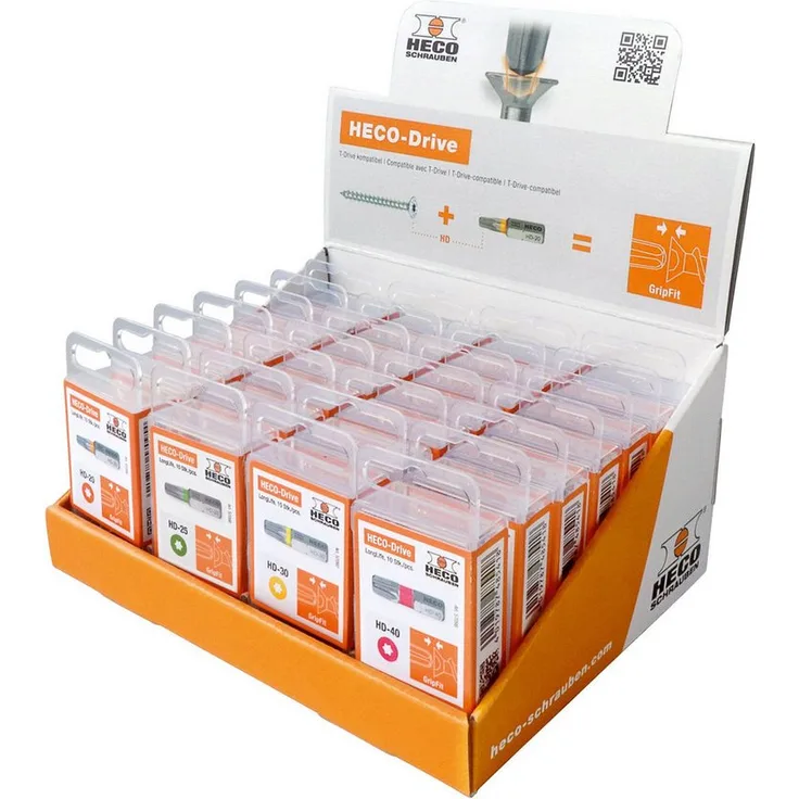 Heco Bit-Set, 10 Stück Schrauberbits mit HECO-Drive und GripFit-Effekt für Stahl- und Edelstahlschrauben