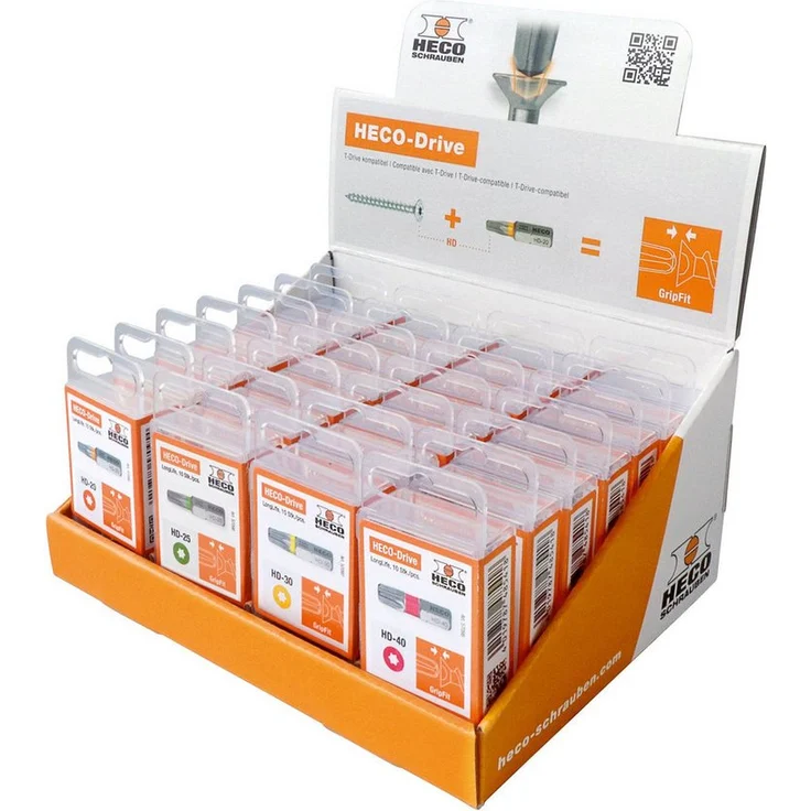 Heco Bit-Set, 10 Stück Schrauberbits mit HECO-Drive und GripFit-Effekt für Stahl- und Edelstahlschrauben