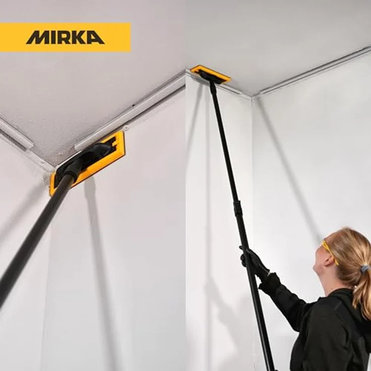 Mirka DecoSander, Multischleifer mit austauschbaren Schleifpads, integriertes Staubabsaugsystem, ergonomisch und leicht, teleskopierbar von 1,1 m bis 1,8 m – Bild 8