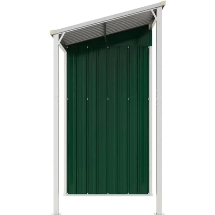 vidaXL Gartenhaus mit Schleppdach Grün 277x110,5x181 cm Stahl – Bild 5