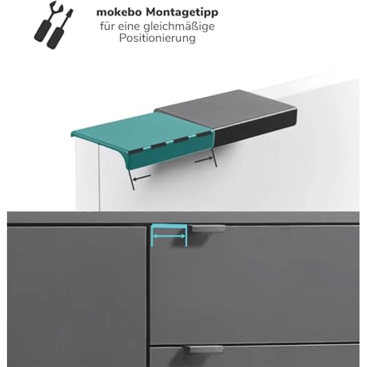 mokebo Möbelgriff Der Handliche (aus Metall) in Weiß, für Push-to-Open Möbel & Schränke – Bild 3