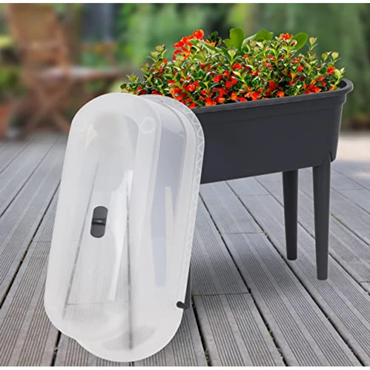 XXL XL Hochbeet mit Deckel Gewächshaus Frühbeet Kräuterbeet Treibhaus Pflanzkasten Pflanzenbeet Pflanzenkübel Gemüse Blumenkasten Garten Gemüsebeet Blumentopf Tomatenhaus (2X 79cm (Set)) – Bild 2