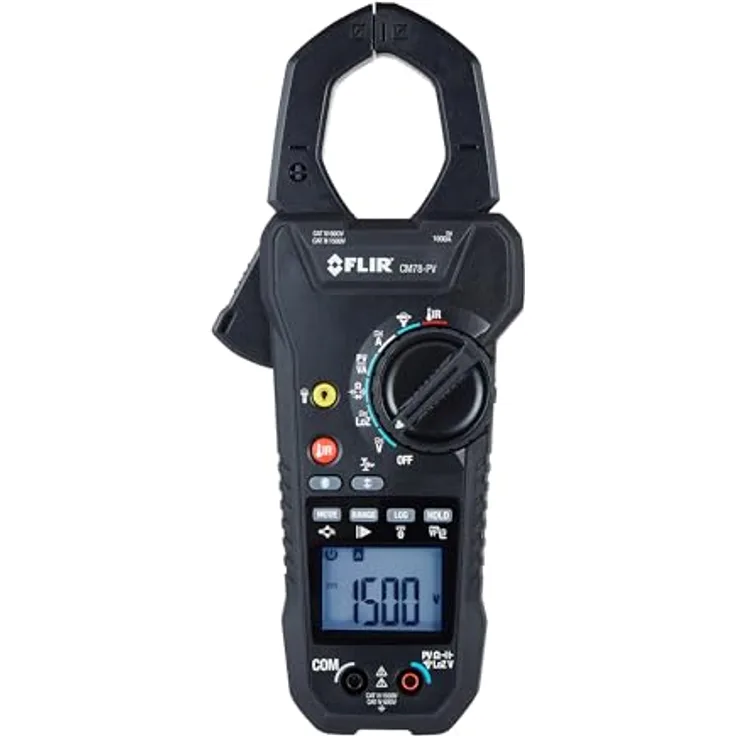 FLIR CM78-PV, CAT III 1500 V Solar-Stromzange mit METERLiNK-Konnektivität für gewerbliche und industrielle elektrische Inspektionen, inkl. IR-Thermometer