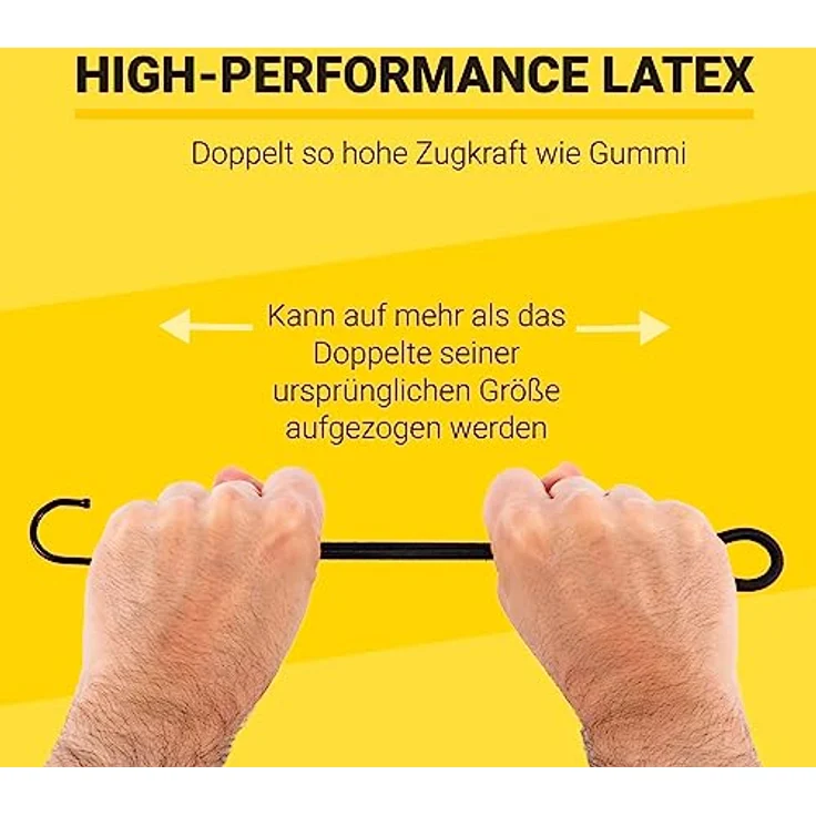 PRETEX Spanngummi mit Haken - Set mit 25 Stück x 13cm Expander mit Öse - Hochbelastbare Gummispanner - Perfekt als Planenspanner für Camping oder zur Transportsicherung für Anhänger – Bild 3