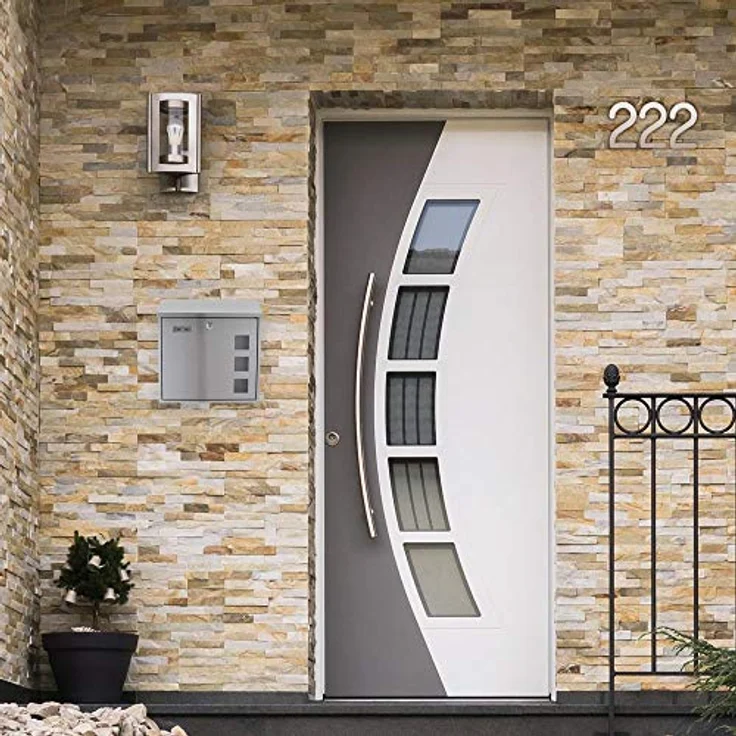 Rottner T06048 Muro INOX Design-Briefkasten aus gebürstetem Edelstahl, mit Sichtfenster, Namensschild, Zylinderschloss und Schutzklappe. A4-Einwurf. Inklusive Montagematerial – Bild 7