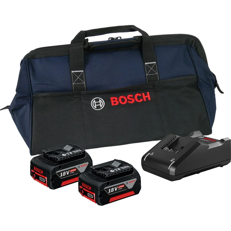 Bosch Starter-Set 18V, 2x 4,0 Ah Akku mit GAL 18V-40 Schnellladegerät in robuster Handwerkertasche