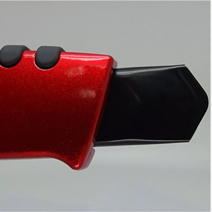 Nourished Essentials PMGL-EVO1 Teppichmesser, rot/schwarz, Aluminiumgehäuse, Auto-Lock Klingenvorschub, extrem scharfe Black-Blade Klinge – Bild 9