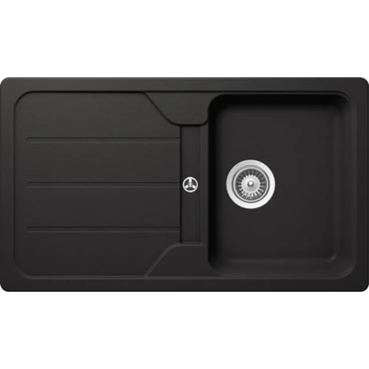 keenberk Granitspüle KB-SR860 860x500mm Reversibel, Tiefschwarz, inkl. Drehexcentergarnitur, kratzfest und hitzebeständig – Bild 1