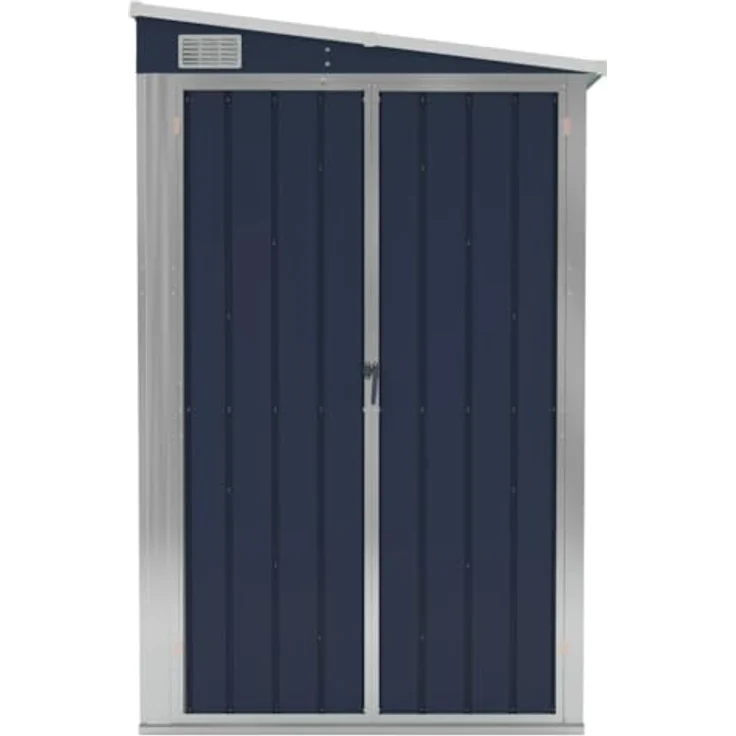 vidaXL Anbauschuppen Anthrazit 118x100x178 cm Verzinkter Stahl, Double Doors, Lockable Plastic Handle, Low Maintenance – Bild 4