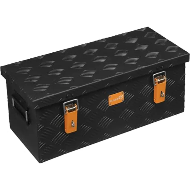 Alubox STRONG - BLACK EDITION ABX-R37 Aluminium Transportkiste, 37 Liter, 3mm Riffelblech, schwarz, korrosions- und witterungsbeständig
