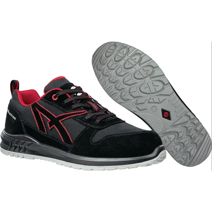 Berufsschuh CLIFTON ST LOW Gr.43 schwarz/rot hydrophobiertes Leder
