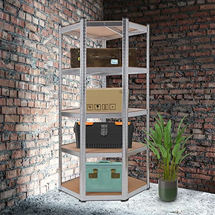 Eckregal Lagerregal Schwerlastregal Werkstattregal Steckregal Regal 875kg - Silber - Arebos – Bild 5