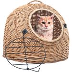 vidaXL Katzen-Transportkorb 50x42x40 cm Natürliche Weide