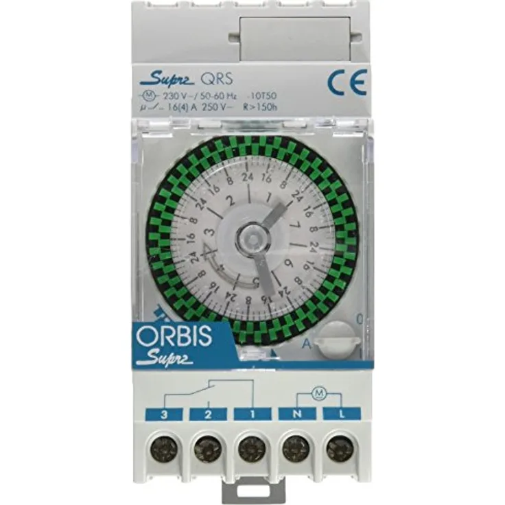 ORBIS Zeitschalttechnik SUPRA QRS 230V Hutschienen-Zeitschaltuhr analog 230 V/AC