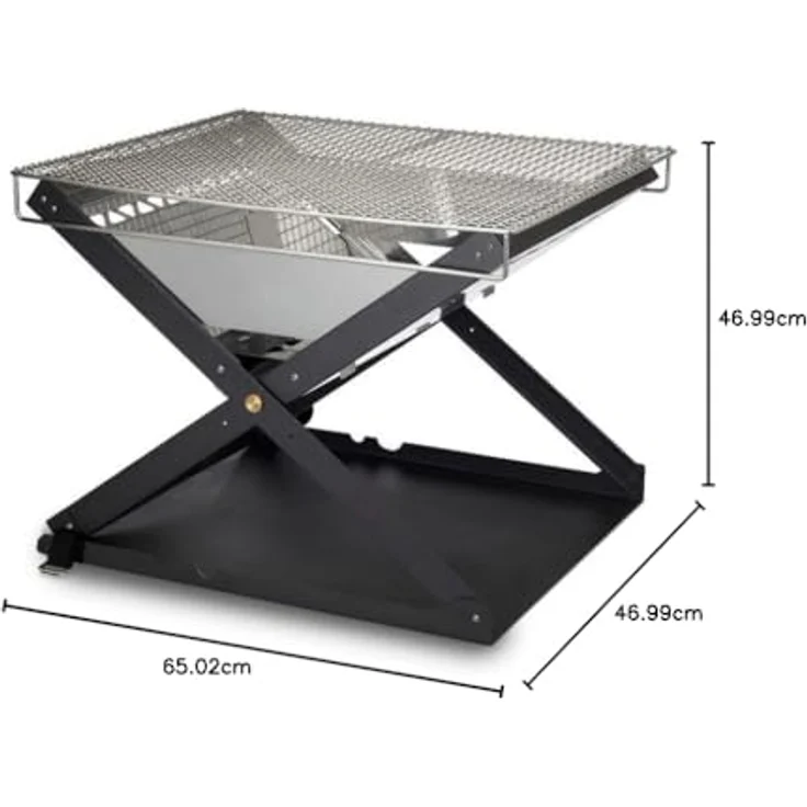 Relags Primus Feuerschale 'Kamoto' Grill, Mehrfarbig, 53 x 39 cm, tragbare Feuerschale aus Edelstahl mit effektiver Verbrennung – Bild 5