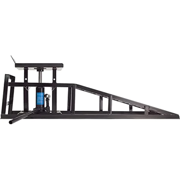 baumarktplus Hydraulischer Auffahrbock Wagenheber PKW höhenverstellbar, max. Reifenbreite 225 mm, robustes schwarzes Stahlgestell, flexible Höheneinstellung 23,5 - 36 cm – Bild 3