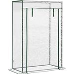 Outsunny Gewächshaus Treibhaus Tomatenhaus Frühbeet mit Tür zum Aufrollen Stahl Kunststoff Transparent 100x50x150cm