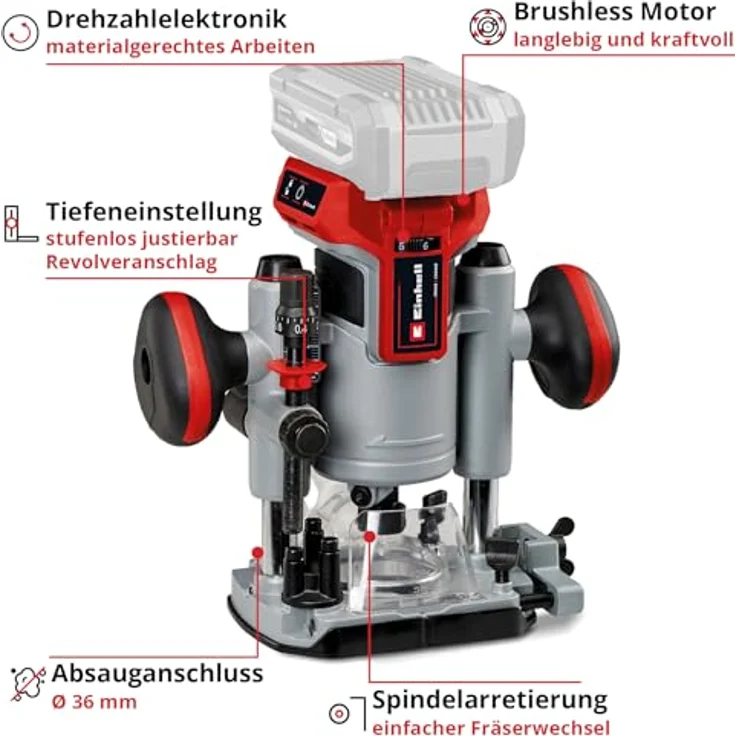 Einhell Akku-Oberfräse TP-RO 18 Li BL - Solo – Bild 3