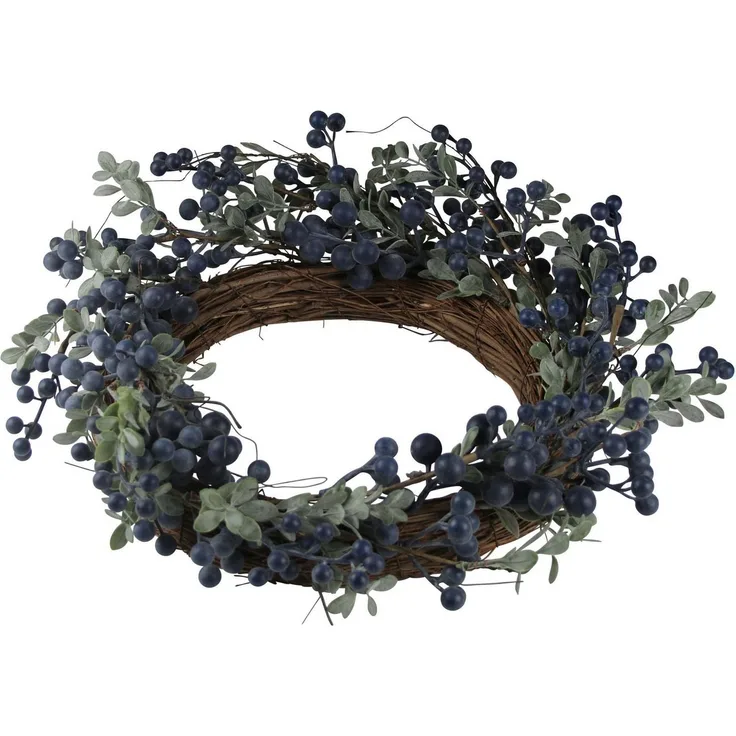 AM Design Dekokranz Weihnachtsdeko mit blauen Beeren, Ø 45 cm, filigran gestaltet