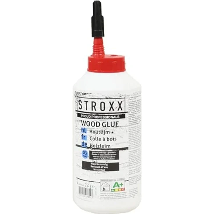 STROXX® Holzleim 750g weiß – wasserfest & temperaturbeständig – perfekt für den Innen- & Außenbereich geeignet – schnelltrocknender Super D3 PVAC Holzkleber für Verleimungs- & Bastelarbeiten (1) – Bild 1