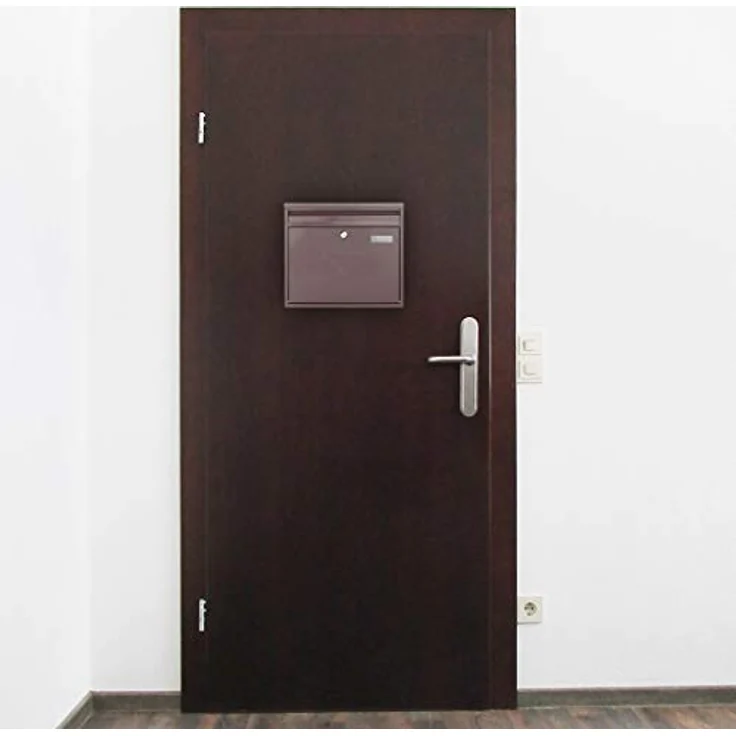 Rottner Briefkasten Teramo Stahl Braun, Mailbox, Postkasten, Zaunbriefkasten, 2 Einwurfsmöglichkeiten, Namensschild – Bild 7