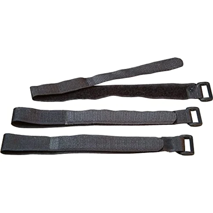 Kopp 328100097 Klettband schwarz mit Öse, 330 x 20 mm, 3 Stück