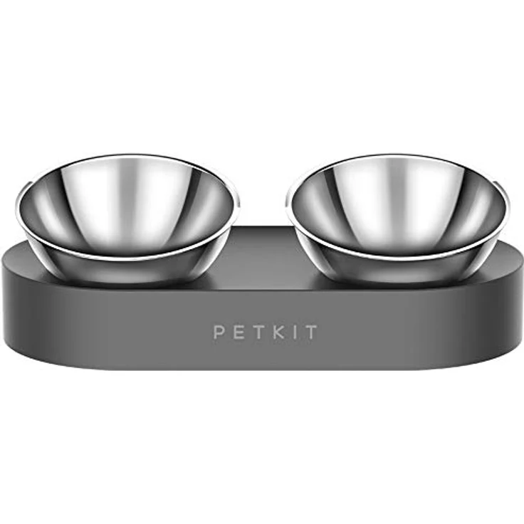 PETKIT Fresh Nano Metal 15° Adjustable Pet Feeding Bowl Double Silver – Bild 1
