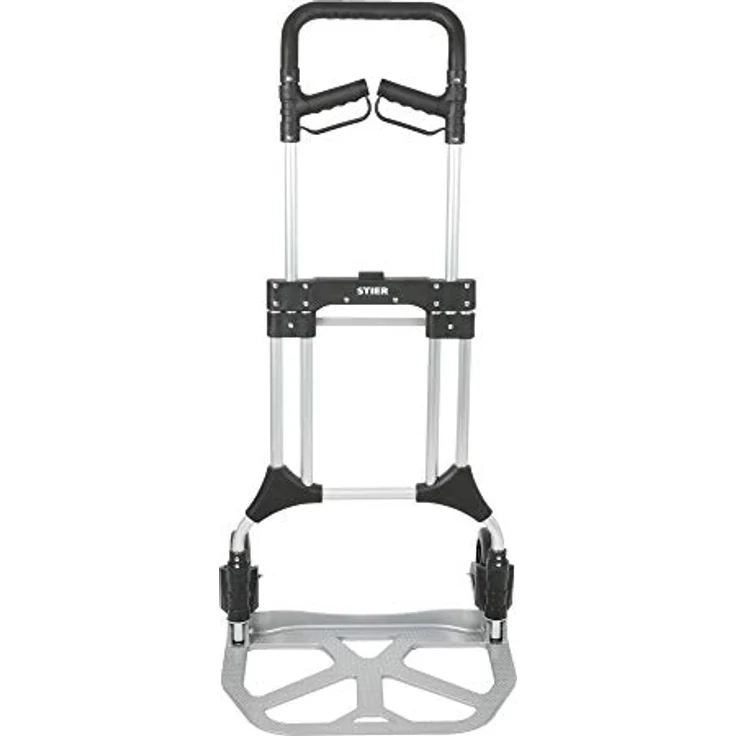 STIER Sackkarre Premium klappbar, Aluminium Transportkarre, Belastbarkeit bis 200kg, Stapelkarre zum Transportieren, Vollgummi-Bereifung, Griff stufenlos höhenverstellbar - Preisvergleich – Bild 2