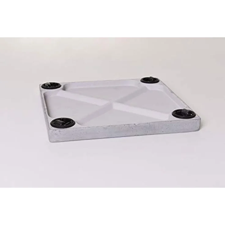 VIVANNO Untersetzer mit Rollen Pflanzenroller eckig Kunststein Movo Grau - 4 x 36 x 36 cm – Bild 4