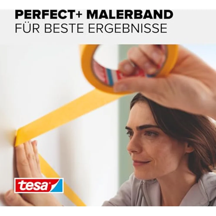 tesa Malerband Perfect+ 50 m x 30 mm, gelb – Bild 3