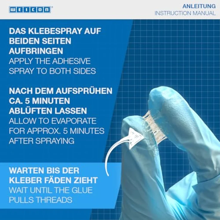 WEICON Sprühkleber extra stark, sprühbarer Kontaktklebstoff für starke und dauerhafte Verklebungen auf rauen Oberflächen, 400 ml – Bild 4