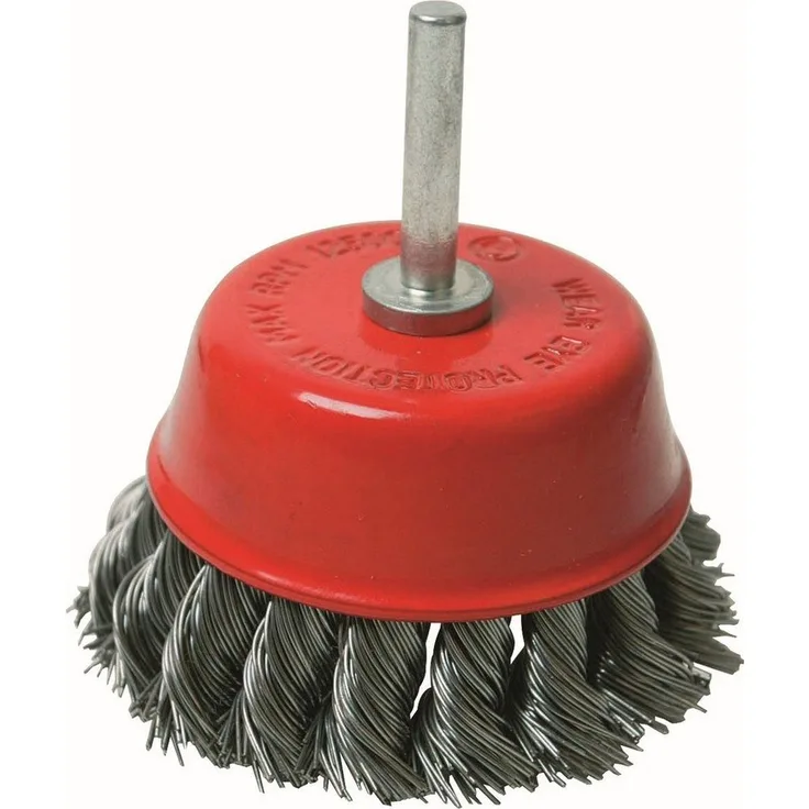 Silverline Drahtbürste, 0,5 mm Stahldraht, für Rost- und Farbentfernung, 6-mm-Schafftaufnahme, max. 12.500 min-1