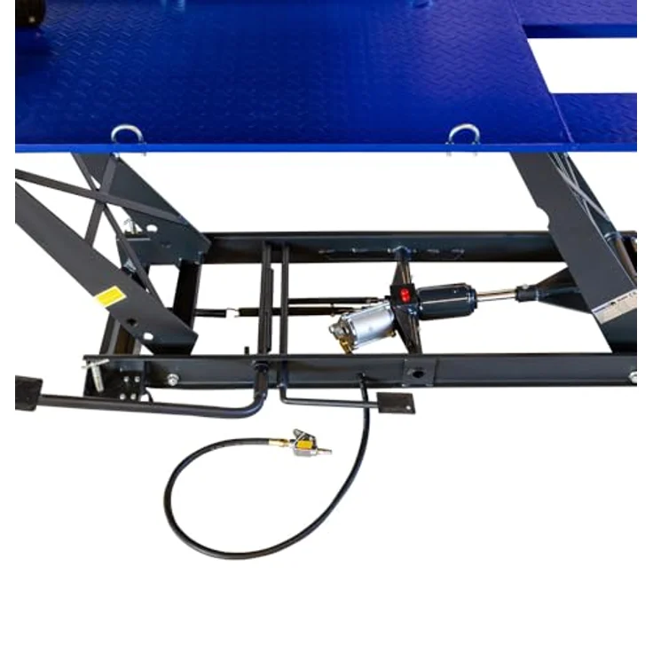 DeTec Motorradheber Hebebühne max. 450 kg, pneumatisch + hydraulisch, max. Hubhöhe 79 cm, Plattform 220 x 68 cm – Bild 6