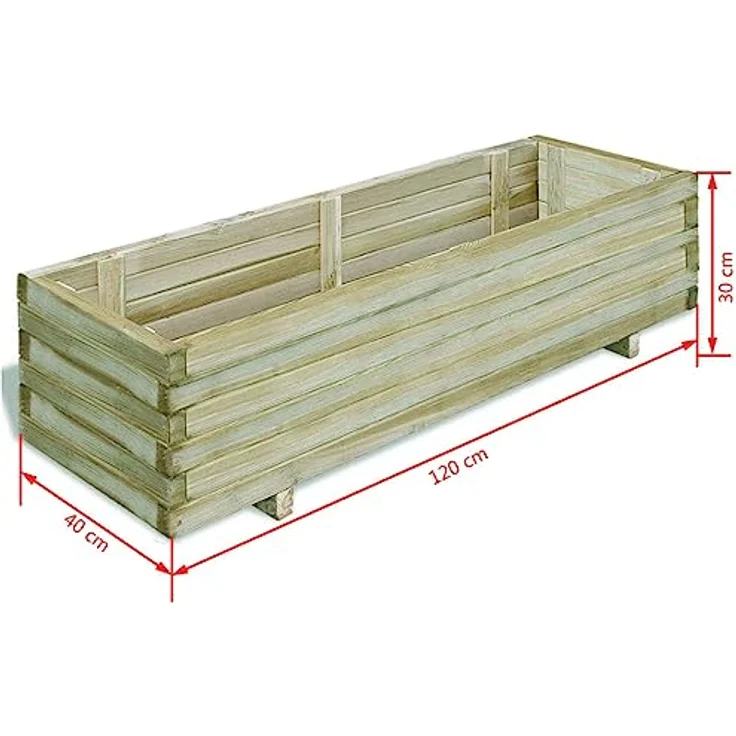 vidaXL Hochbeet 120x40x30 cm Holz Rechteckig – Bild 4