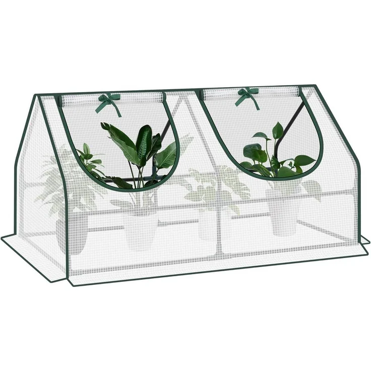 Woltu Foliengewächshaus, BxTxH: 120 x 60 x 60,00 cm, mit aufrollbaren Fenstern, in Weiß