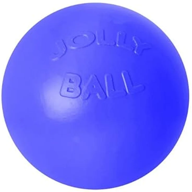 Holland Animal Care Jolly Push-n-Play Ball, unverwüstliches Hundespielzeug aus beissbeständigem Polyethylen, blau – Bild 2