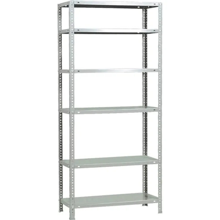 SimonRack Schwerlastregal 200x90x40 cm, Lagerregal mit 6 Fachböden und 100 kg Tragfähigkeit, Weiß - Comfort