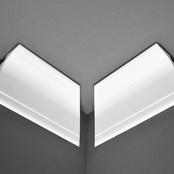 Decosa Lichtleiste L100 (Saskia), weiss, 60 x 100 mm, Innenecke - 4 Ecken - 8 Leisten à ca. 20 cm Laenge – Bild 2