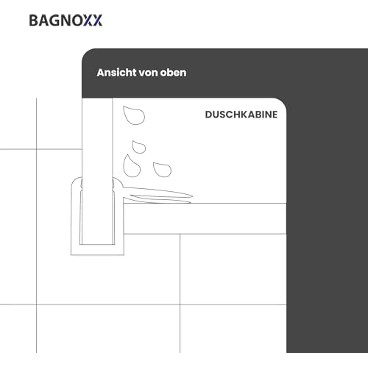 Bagnoxx Duschdichtung Anschlagdichtung 2m, für 8mm Glasstärke, 90 Grad, transparent, schimmelbeständiger PVC-Kunststoff – Bild 5