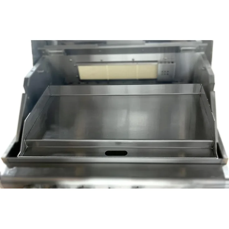 ALLGRILL Edelstahl Plancha Grillplatte - Modul Größe XL, 91 x 35 cm Grillfläche, universell für Gas- und Kohlegrills, handgefertigt, mit Fettablauf