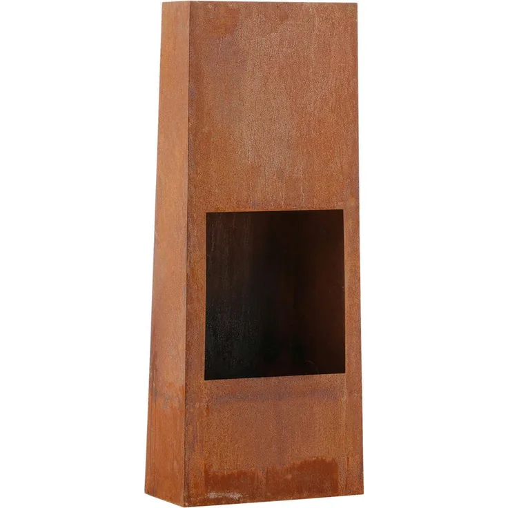 Gardenson Feuerstelle, rechteckig, Dunkelorange, Metall, hitzebeständig, 50x120x20 cm, für Freizeit und Camping