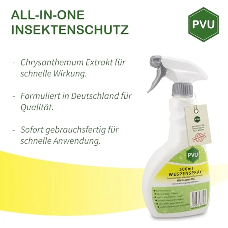 PVU Wespenspray 5x500ml | Wespenabwehr mit Booster Mix und Chrysanthemum Extrakt, Made in Germany – Bild 2