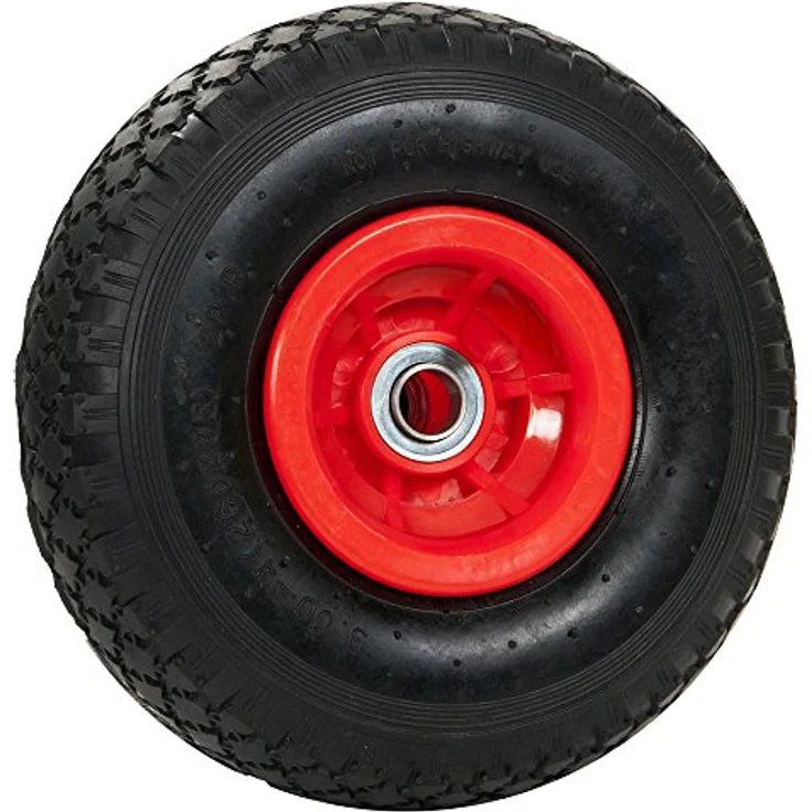 pro-bau-tec PU Ersatzrad schlauchlos pannenfrei für Sackkarre, rot, 11840 – Bild 2