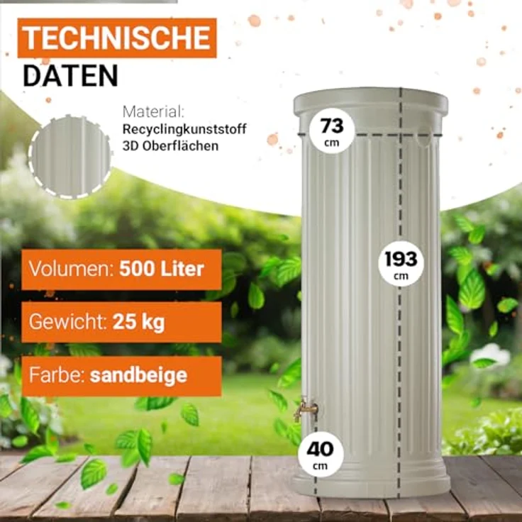 Garantia Säulentank 500 Liter - sandbeige – Bild 4