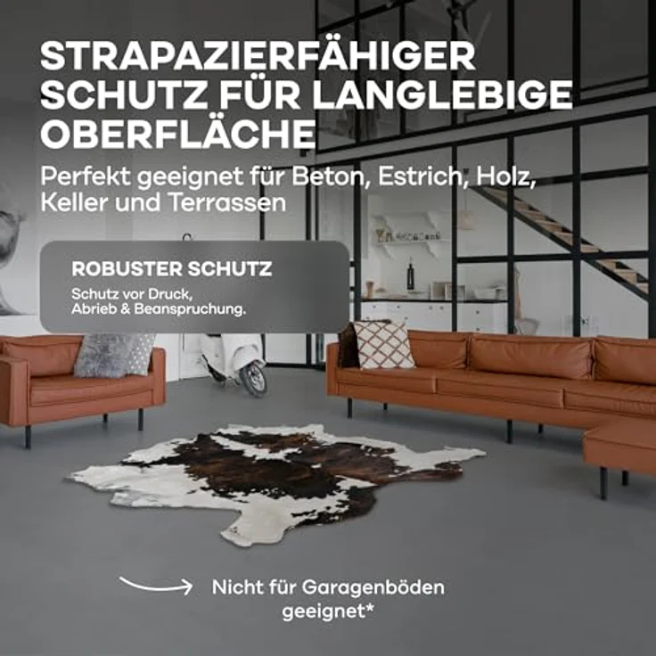 Plid® Flüssigkunststoff Innen & Außen, Anthrazitgrau 5L - Strapazierfähige wasserfeste Bodenbeschichtung für terrasse und Werkstatt - flexible, geruchsneutrale Beschichtung - Made in Germany – Bild 2